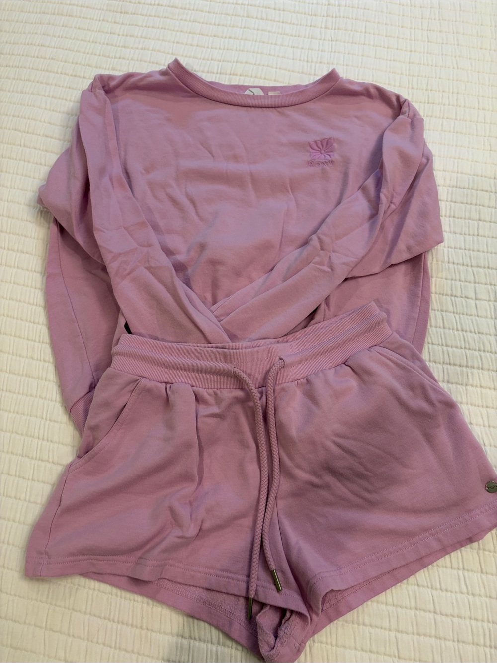 Roxy Lavender Long Sleeve Top XS & Drawstring Shorts S